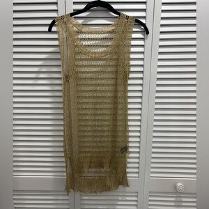 Gold Mesh Sleeveless Top